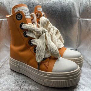 RARE 🚀 Size 9.5 - Cristian Zerotre Calipso 300 Orange White Made In Italy Laces